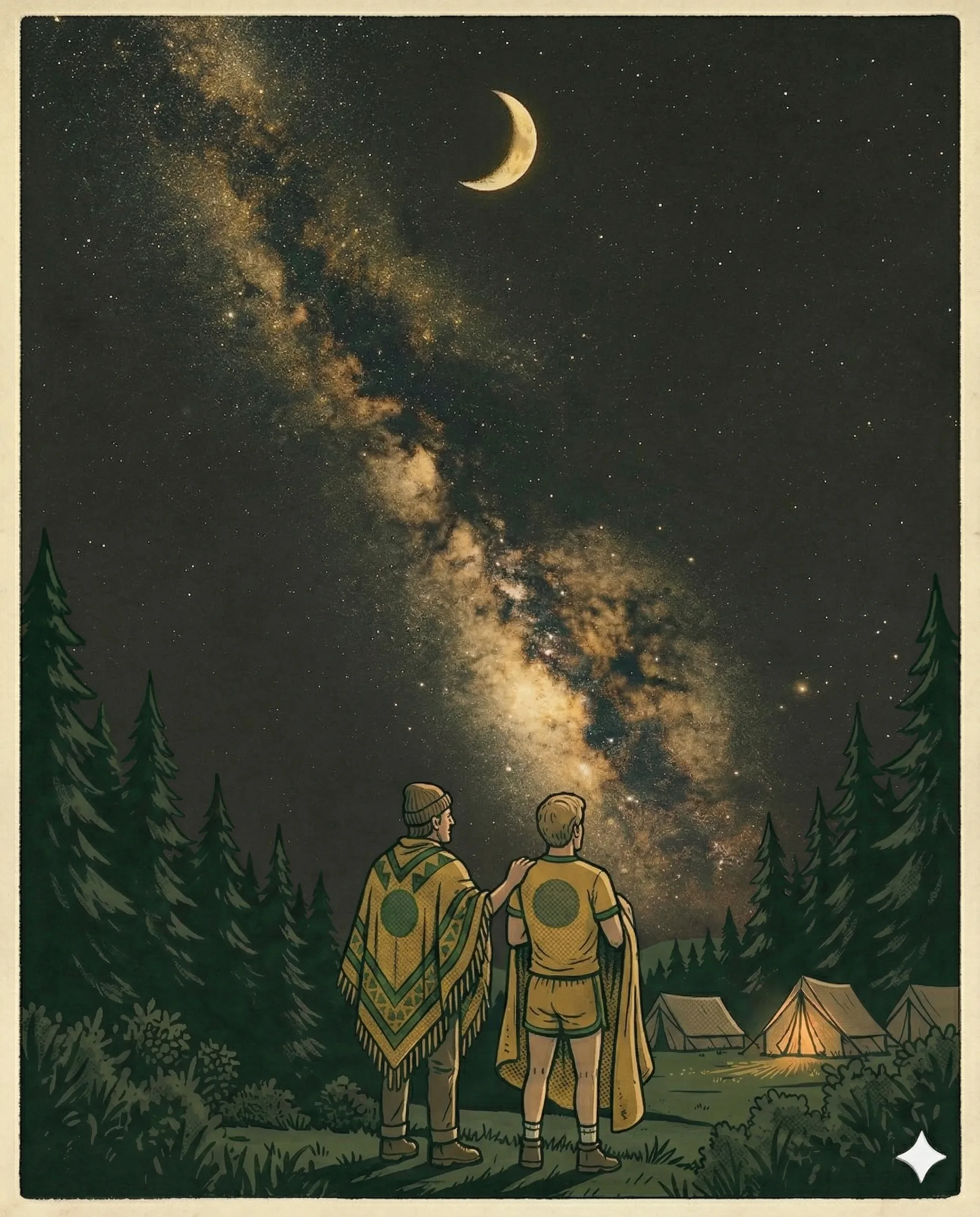 Tents under the night sky