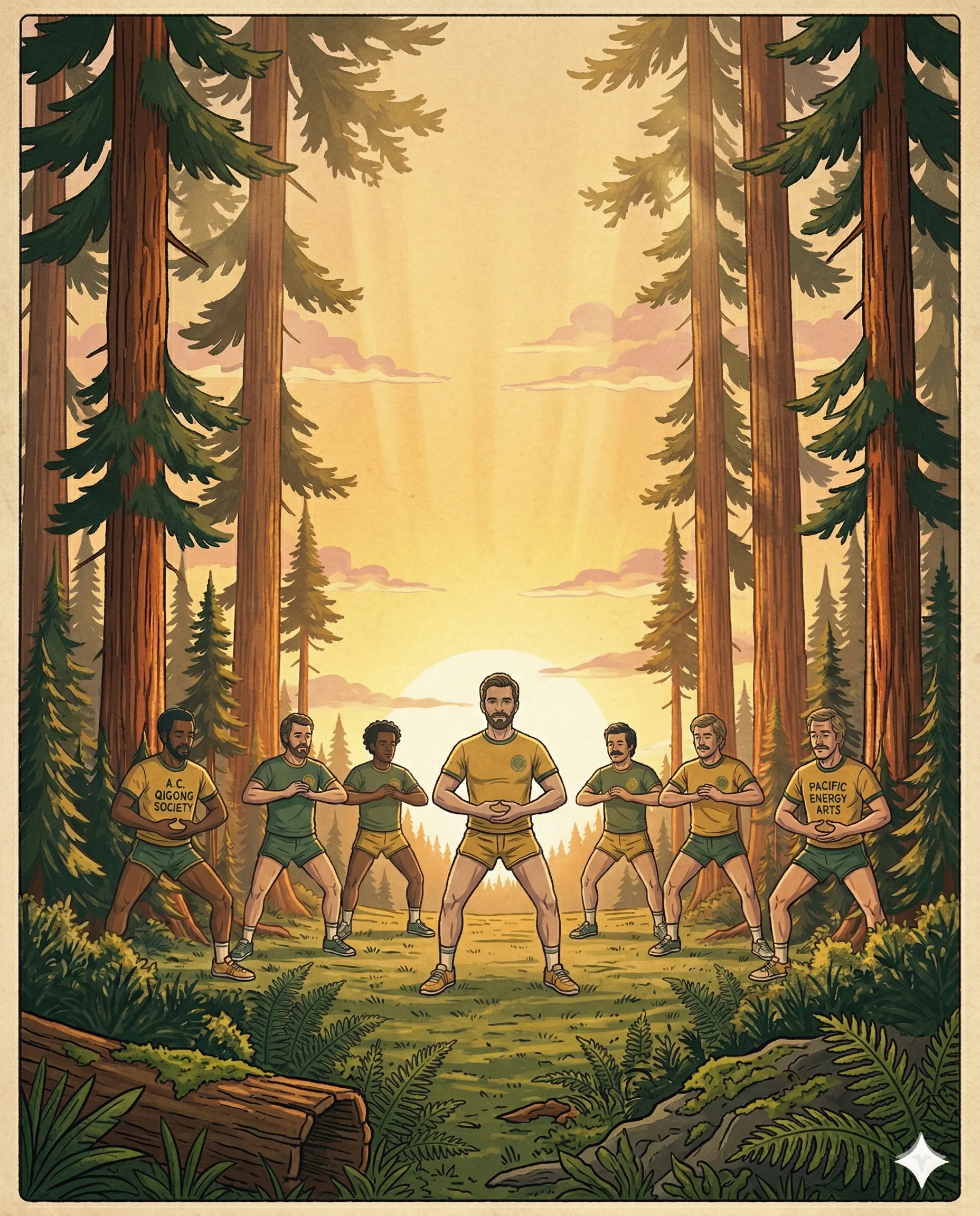 Chi gong practice at camp