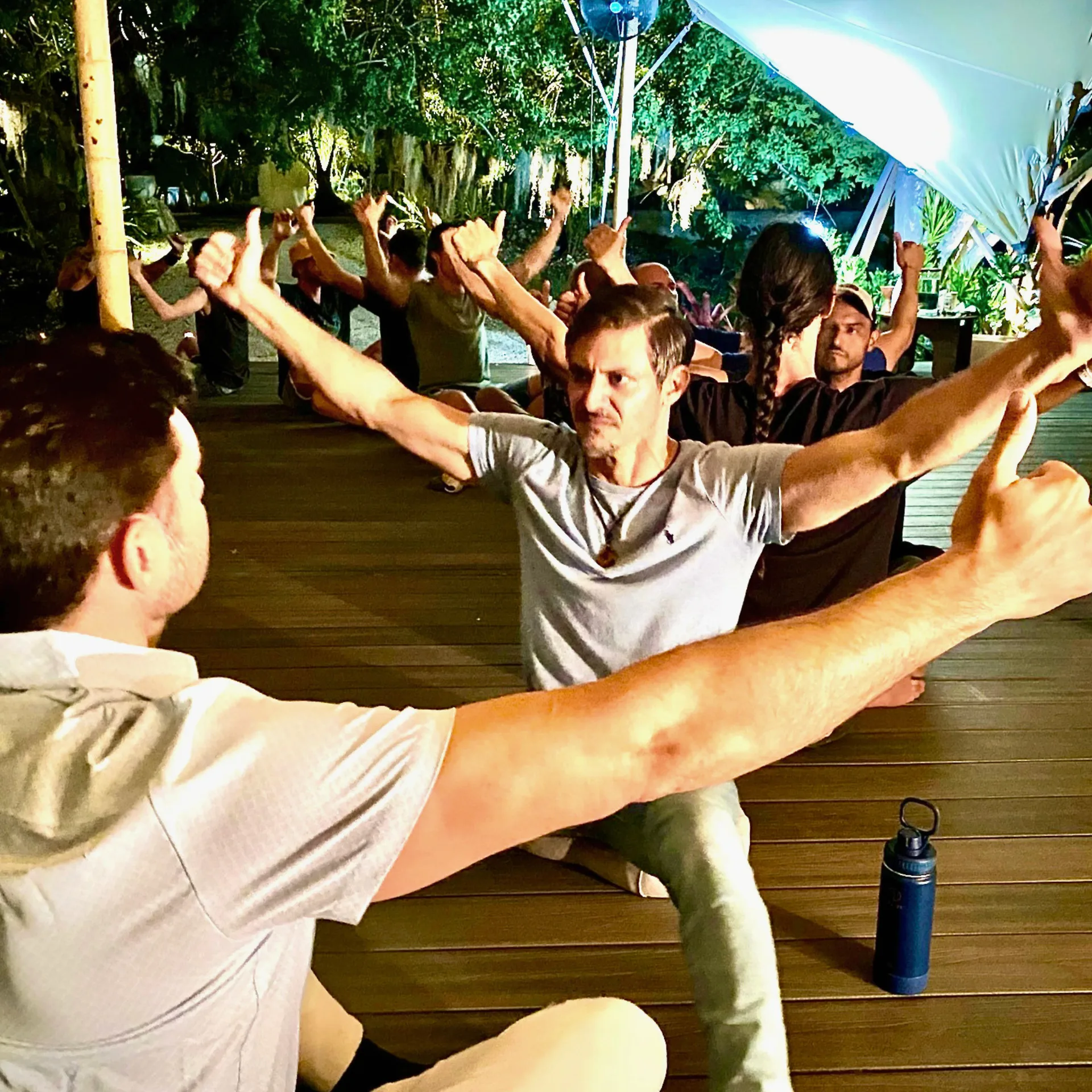 Men in a kundalini workshop