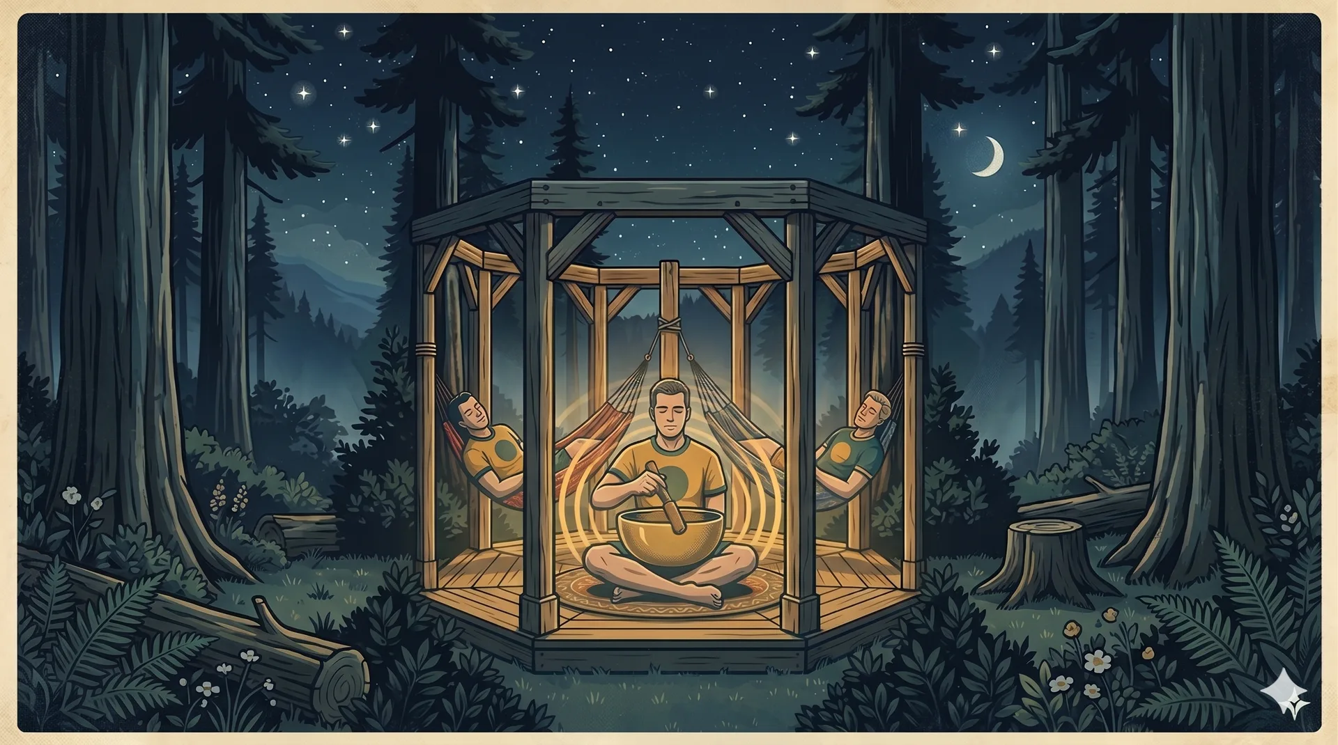 Sound bath on the Octa LUX at night
